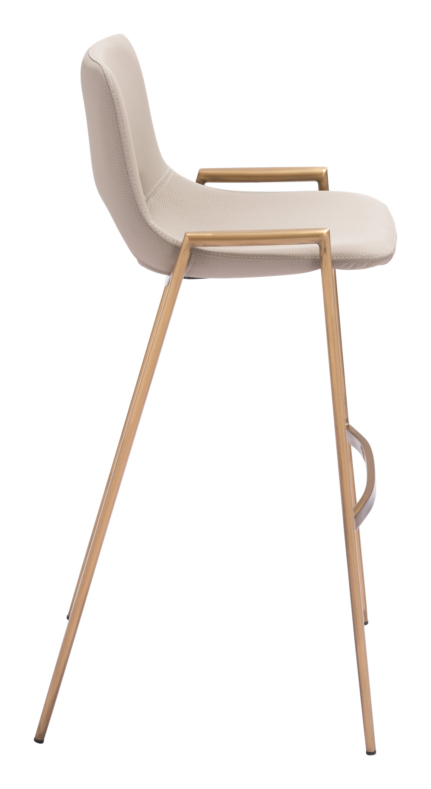 Tabouret de bar Desi (lot de 2) beige et doré