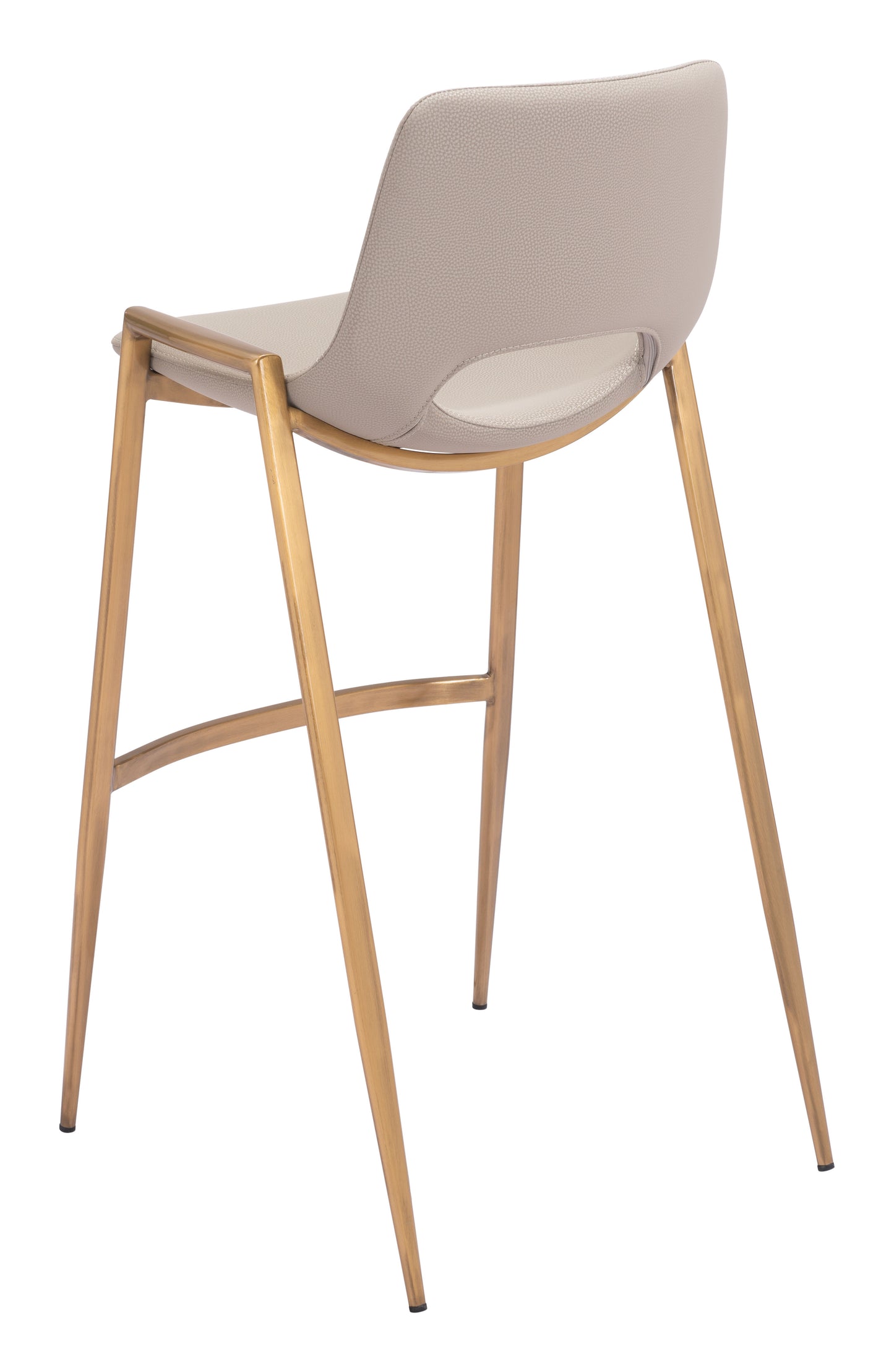 Tabouret de bar Desi (lot de 2) beige et doré