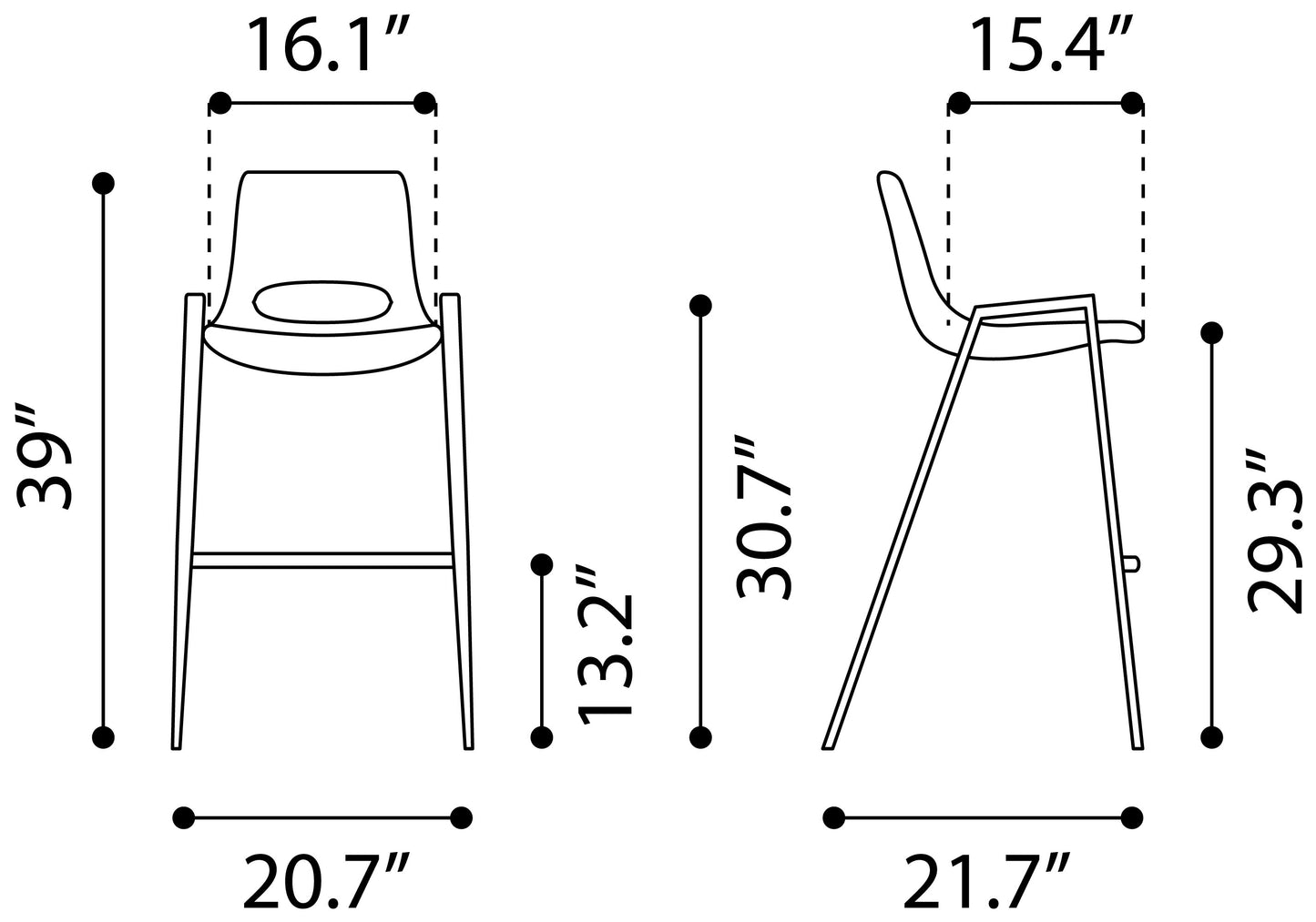 Tabouret de bar Desi (lot de 2) beige et doré