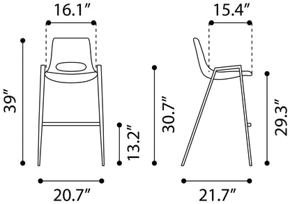 Tabouret de bar Desi (lot de 2) beige et doré