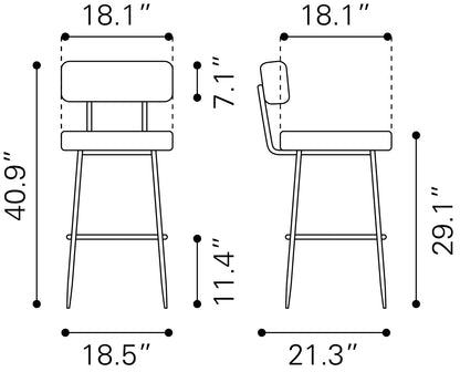 Tabouret de bar Blanca (lot de 2) Ivoire
