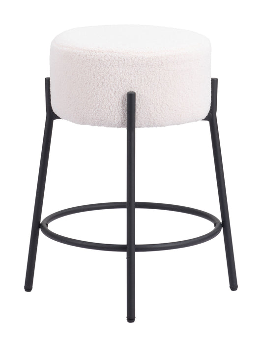Juego de 2 taburetes de mostrador color marfil: calidad superior y diseño elegante para tu hogar.