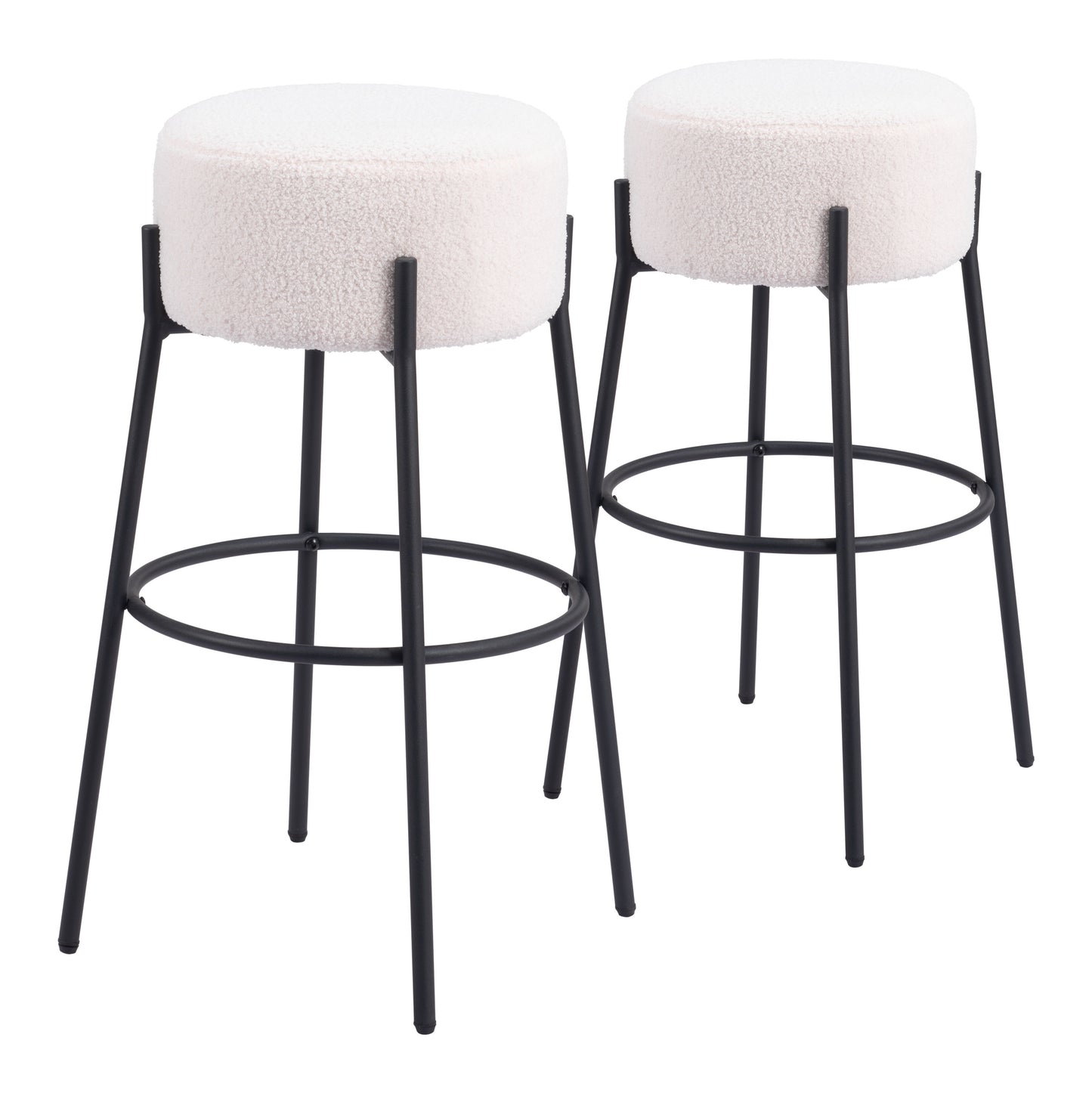Tabouret de bar Blanche (lot de 2) Ivoire
