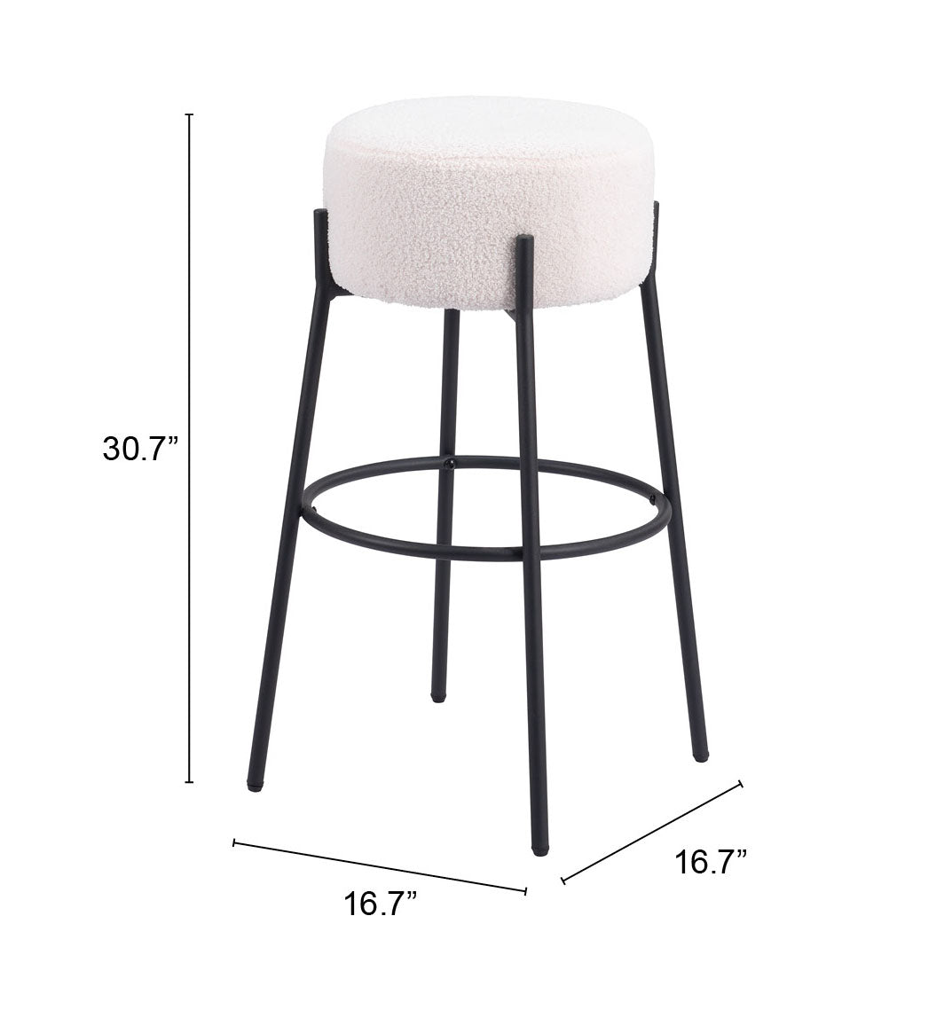 Tabouret de bar Blanche (lot de 2) Ivoire