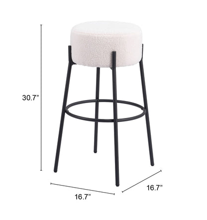 Tabouret de bar Blanche (lot de 2) Ivoire