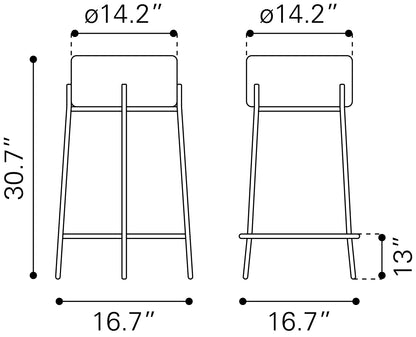 Tabouret de bar Blanche (lot de 2) Ivoire