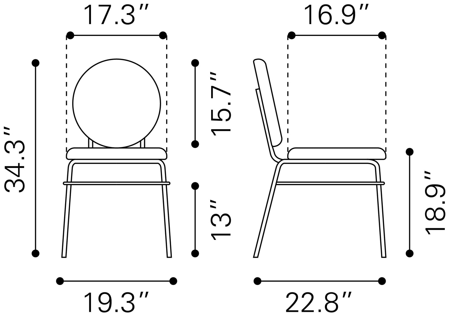 Dining Chair (Set of 2) Green & Gold - Modern & Ergonomic Seating for Home & Office