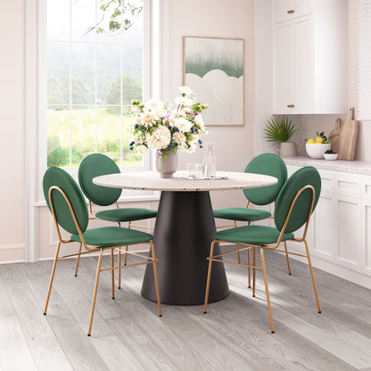 Dining Chair (Set of 2) Green & Gold - Modern & Ergonomic Seating for Home & Office