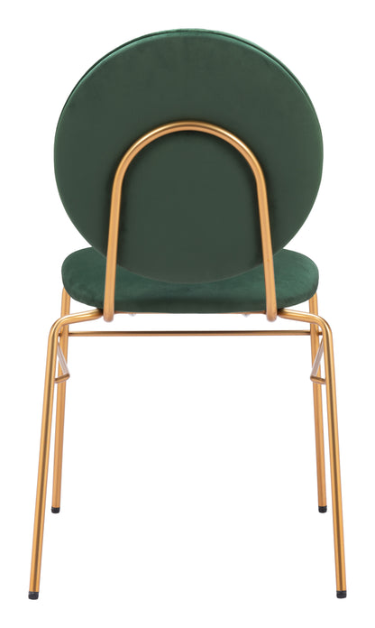 Dining Chair (Set of 2) Green & Gold - Modern & Ergonomic Seating for Home & Office