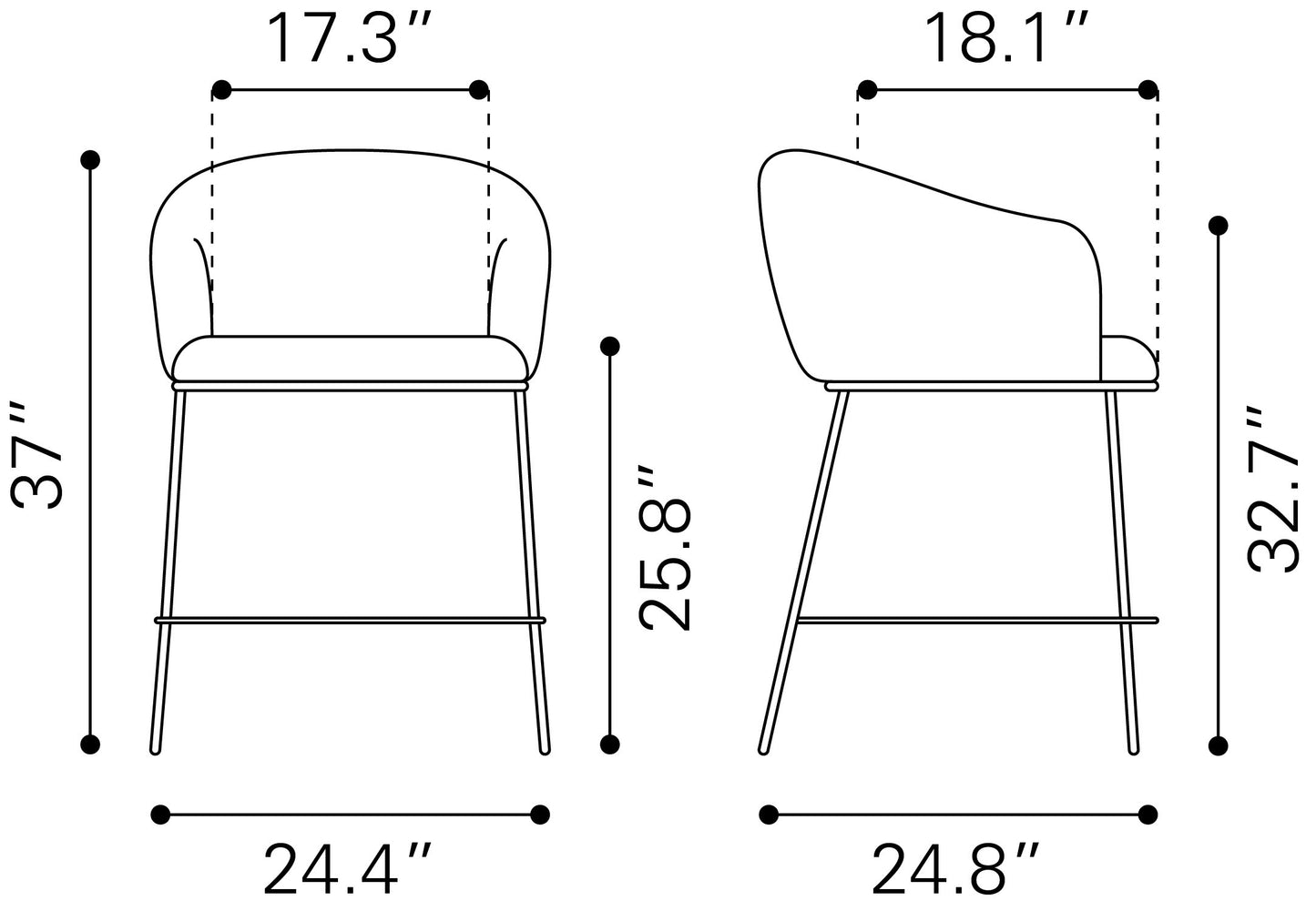Tabouret de comptoir Essen ivoire