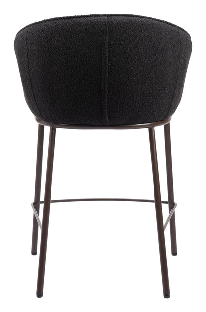 Tabouret de comptoir Essen noir et bronze