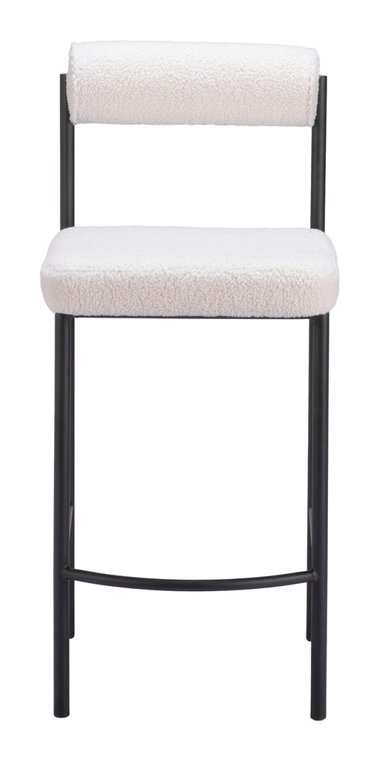 Juego de 2 taburetes de mostrador color marfil: calidad superior y diseño elegante para tu hogar.