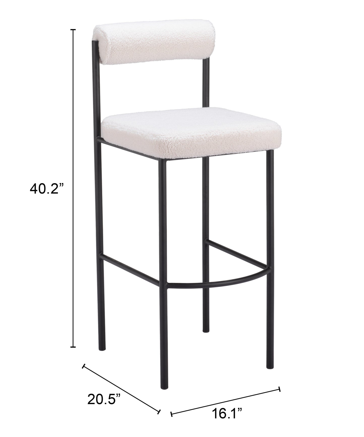 Tabouret de bar Livorno (lot de 2) Ivoire