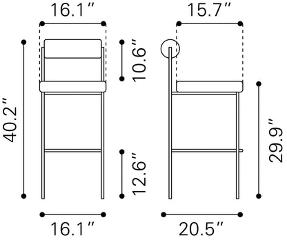 Tabouret de bar Livorno (lot de 2) Ivoire