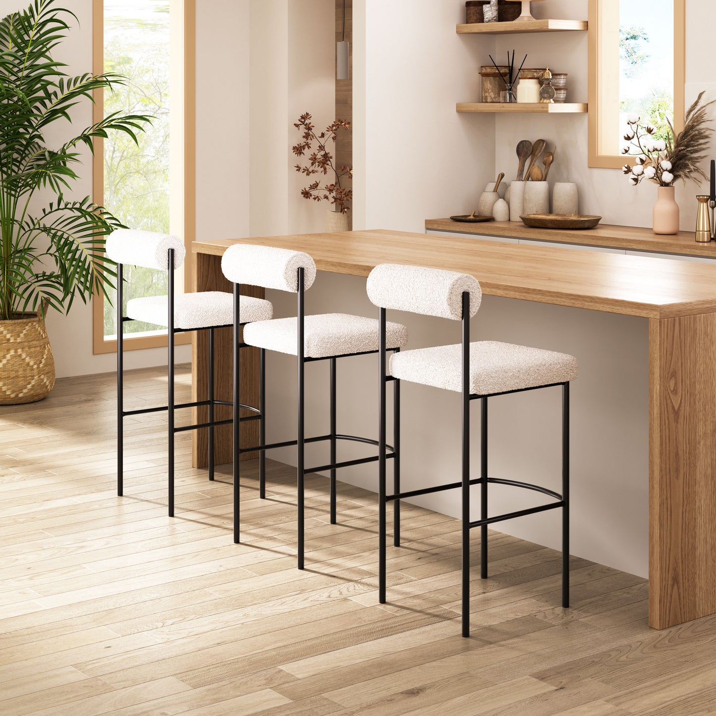 Tabouret de bar Livorno (lot de 2) Ivoire
