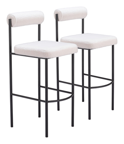 Tabouret de bar Livorno (lot de 2) Ivoire