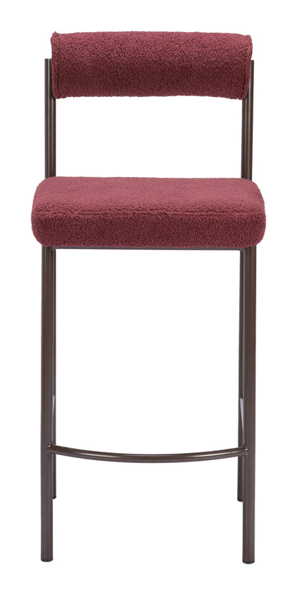 Counter Stool (Set of 2) Red & Bronze - Premium Quality & Stylish Design for Your Home