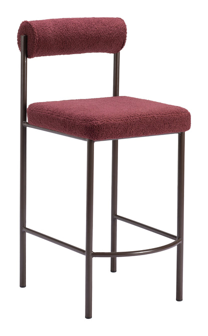Counter Stool (Set of 2) Red & Bronze - Premium Quality & Stylish Design for Your Home