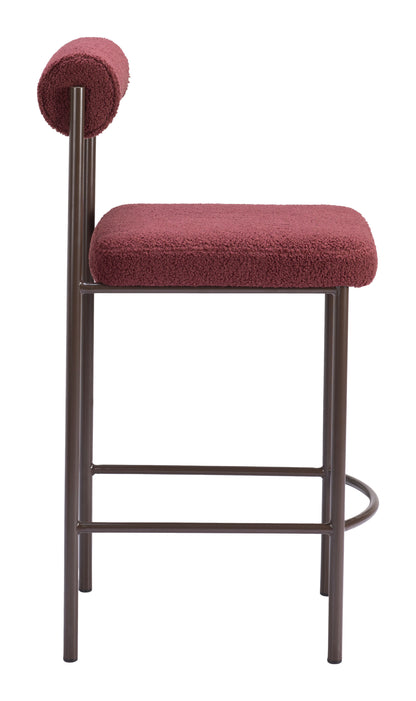 Counter Stool (Set of 2) Red & Bronze - Premium Quality & Stylish Design for Your Home