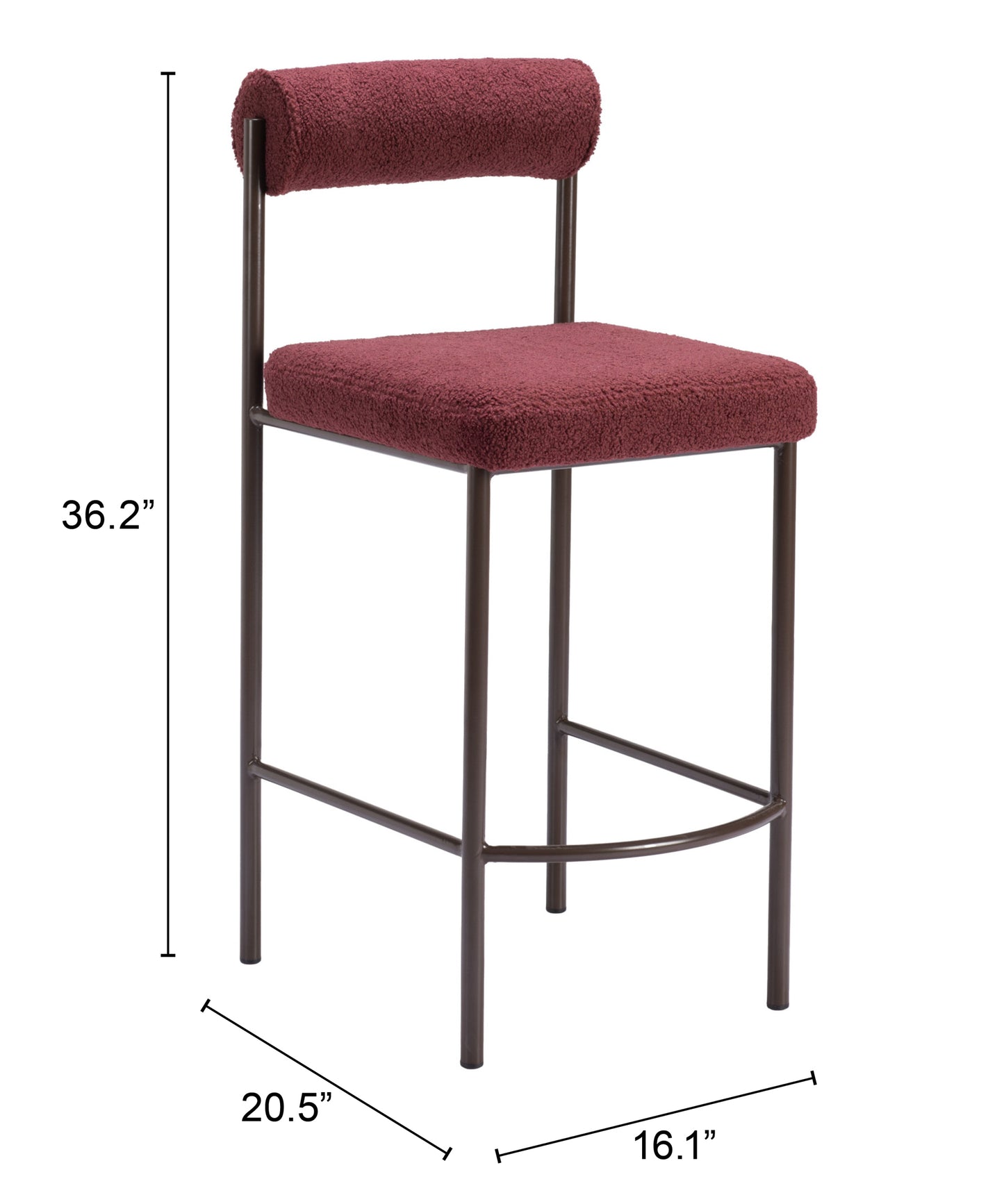 Counter Stool (Set of 2) Red & Bronze - Premium Quality & Stylish Design for Your Home