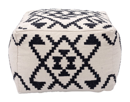 Pouf Lizardo beige et noir
