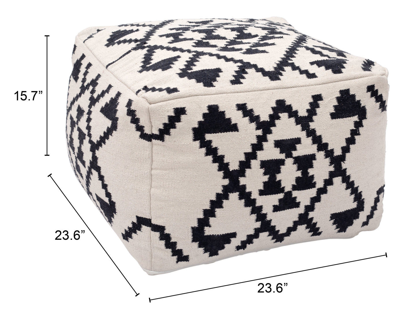Pouf Lizardo beige et noir