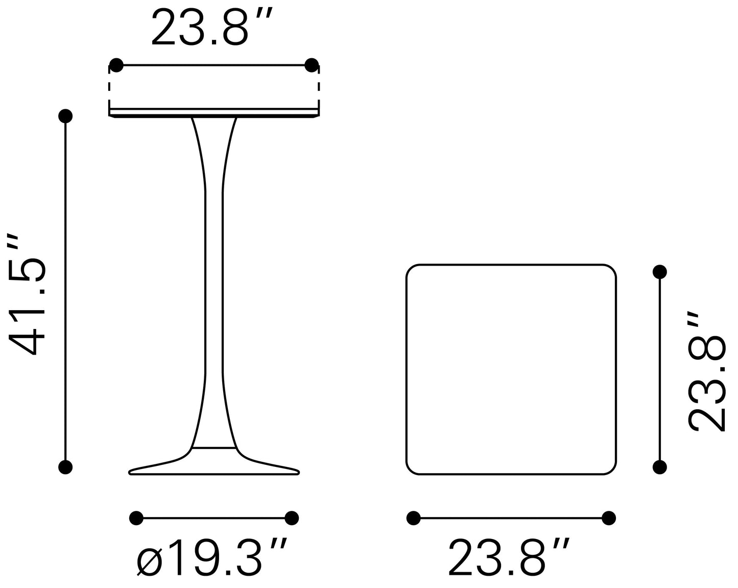 Bar Table Brown - Elegant & Durable Dining Table for Stylish Spaces