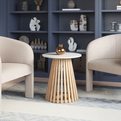 Side Table White & Natural - Elegant & Durable Dining Table for Stylish Spaces