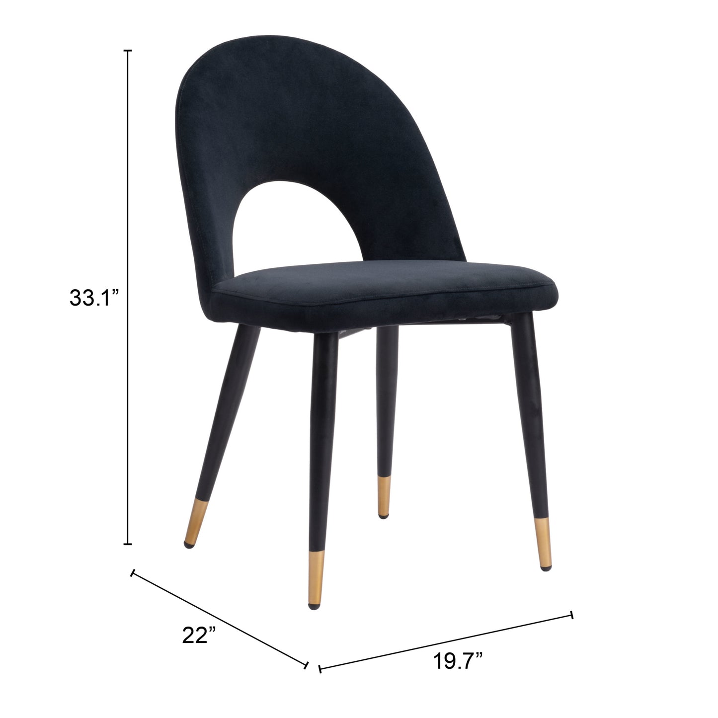 Dining Chair (Set of 2) Black - Modern & Ergonomic Seating for Home & Office