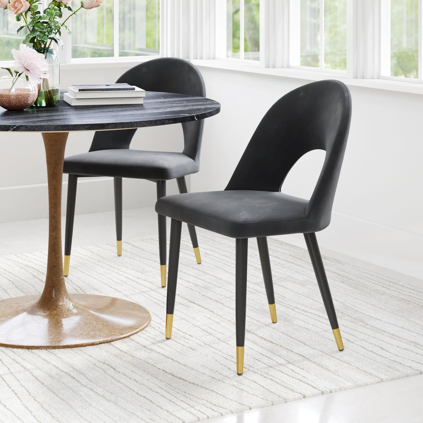 Dining Chair (Set of 2) Black - Modern & Ergonomic Seating for Home & Office