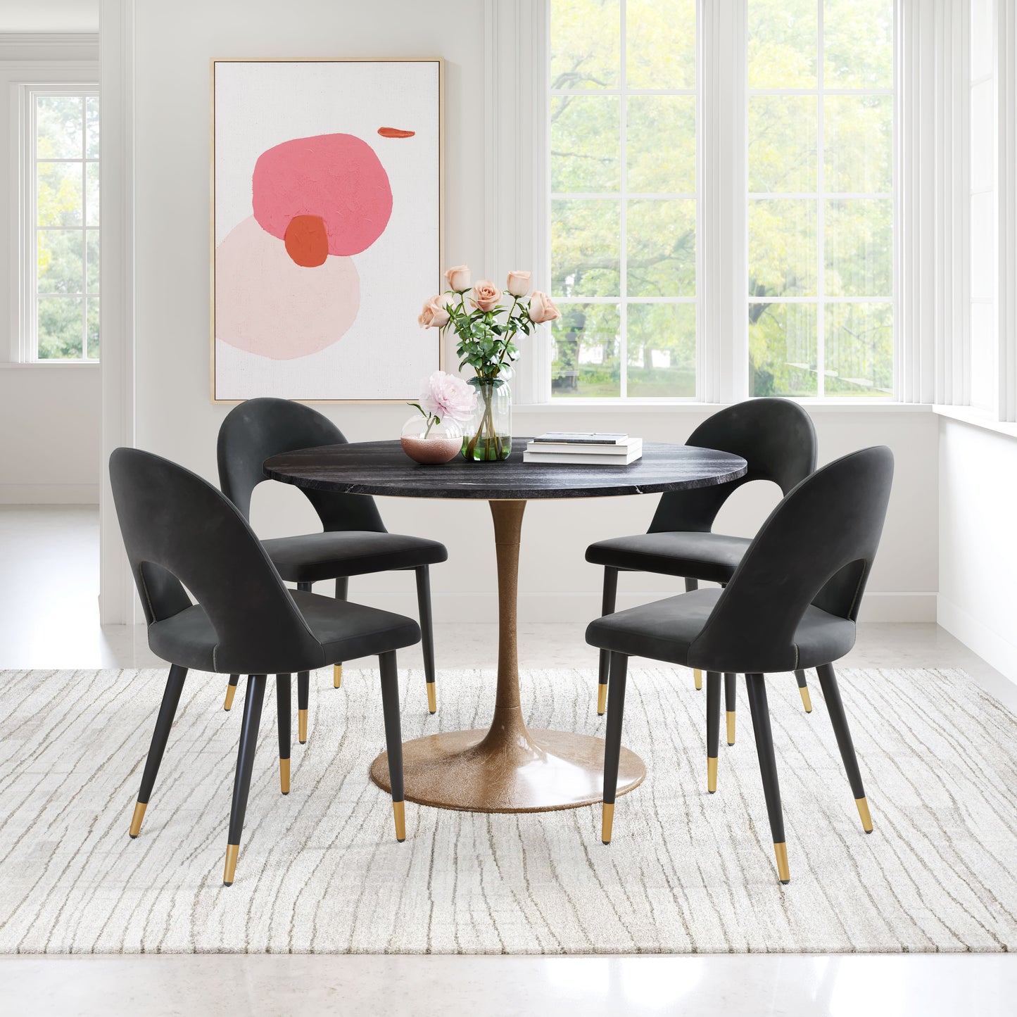 Dining Chair (Set of 2) Black - Modern & Ergonomic Seating for Home & Office