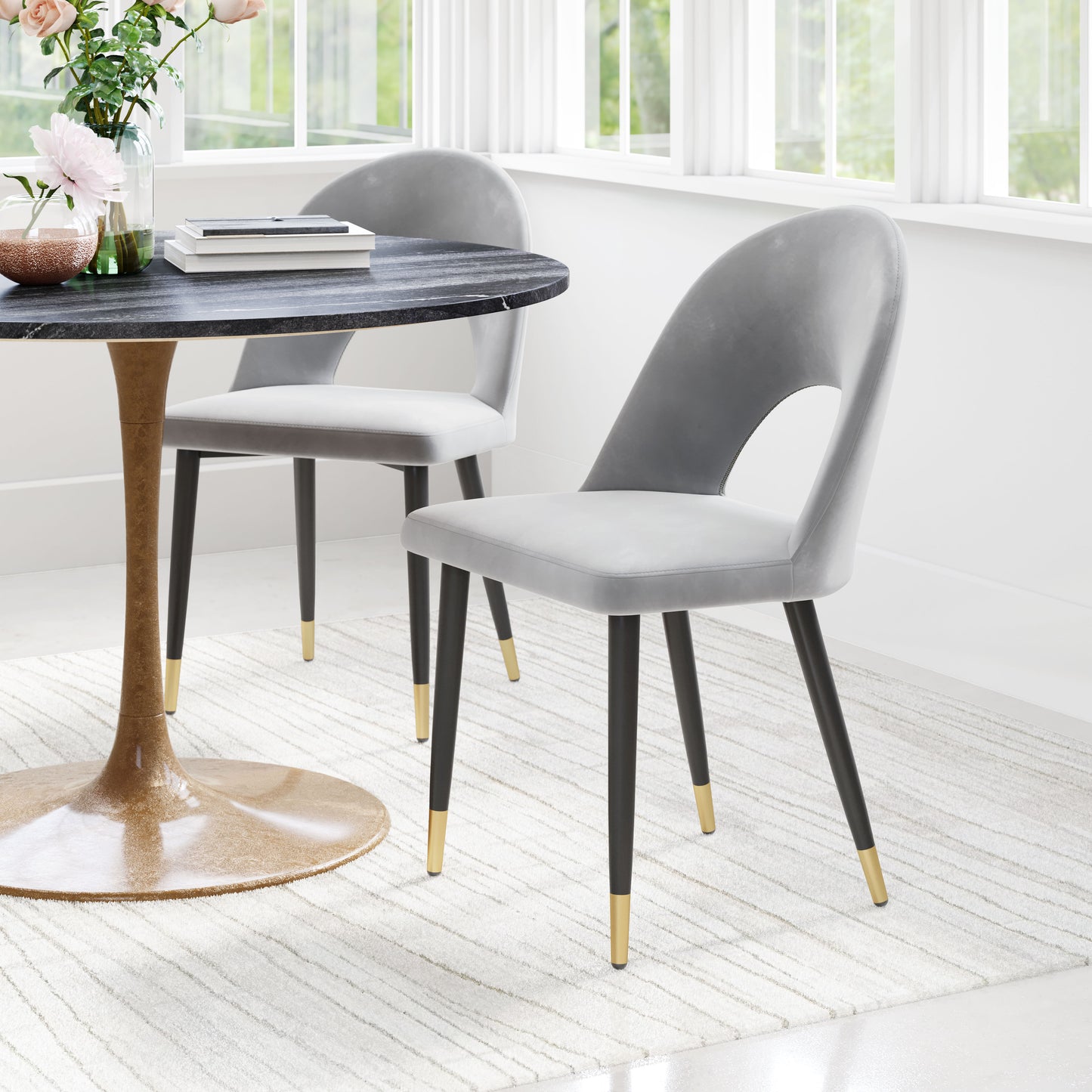 Dining Chair (Set of 2) Gray - Modern & Ergonomic Seating for Home & Office
