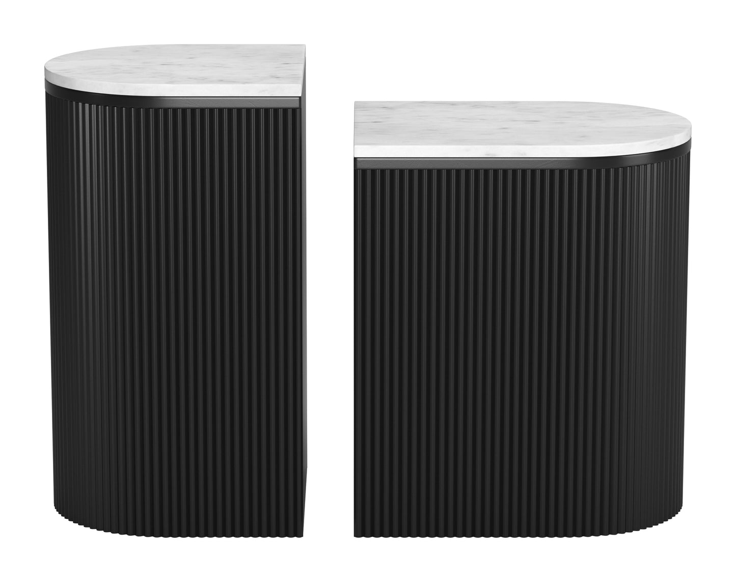 Side Table Set (2-Piece) White & Black - Elegant & Durable Dining Table for Stylish Spaces