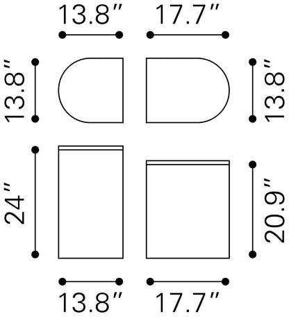 Side Table Set (2-Piece) White & Black - Elegant & Durable Dining Table for Stylish Spaces