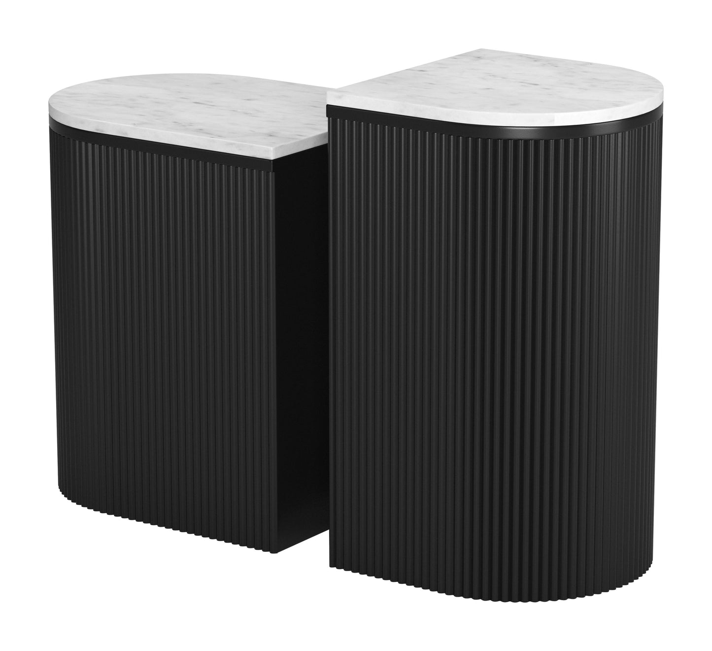 Side Table Set (2-Piece) White & Black - Elegant & Durable Dining Table for Stylish Spaces