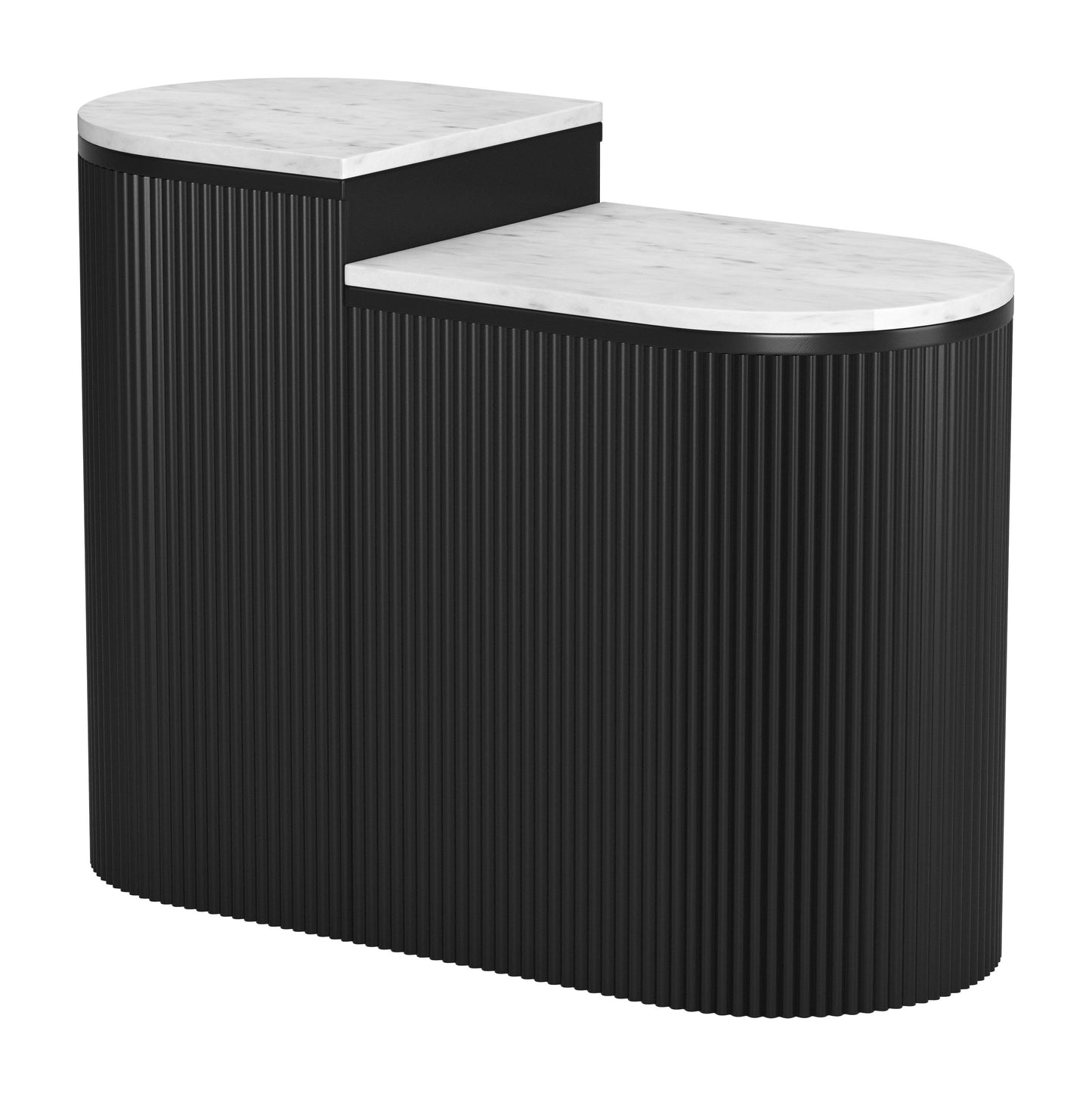 Side Table Set (2-Piece) White & Black - Elegant & Durable Dining Table for Stylish Spaces