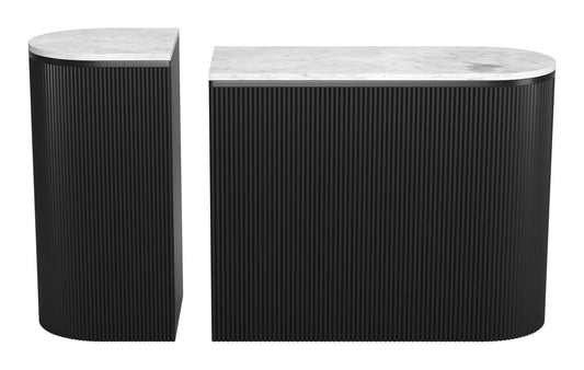Console Table Set (2-Piece) White & Black - Elegant & Durable Dining Table for Stylish Spaces