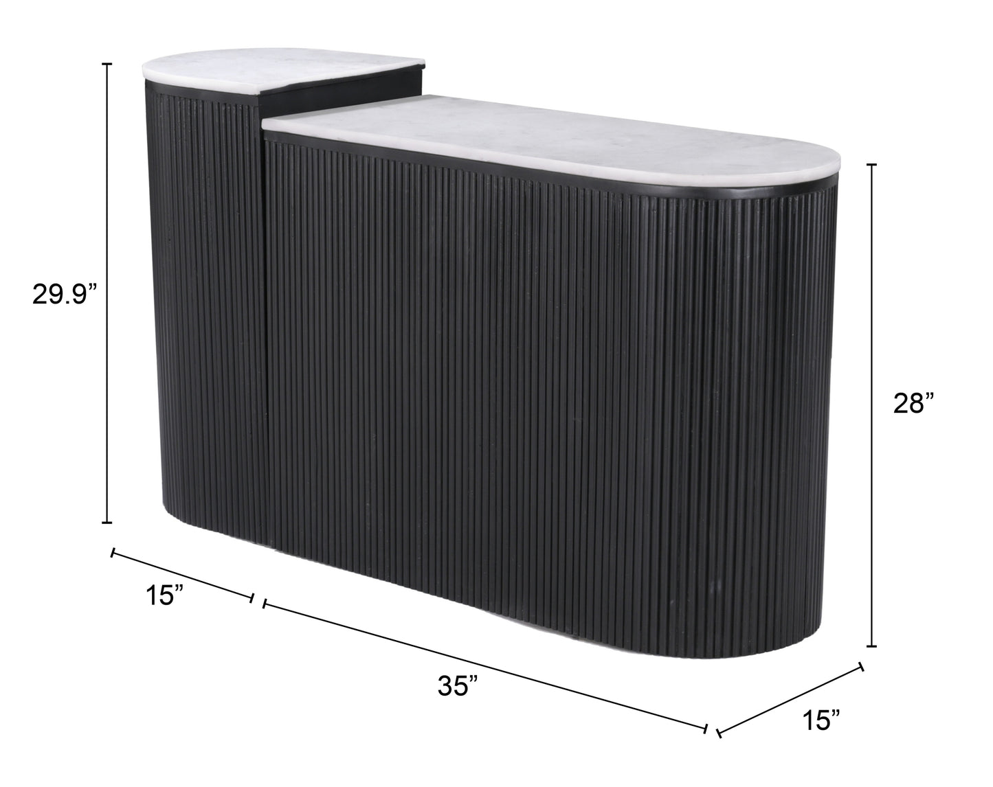 Ensemble de consoles Ormara (2 pièces) blanc et noir
