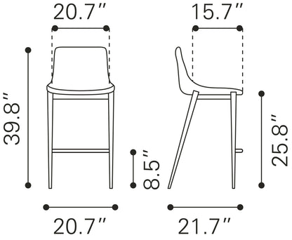 Counter Stool (Set of 2) Slate Gray & Walnut - Premium Quality & Stylish Design for Your Home