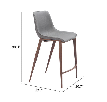 Counter Stool (Set of 2) Slate Gray & Walnut - Premium Quality & Stylish Design for Your Home