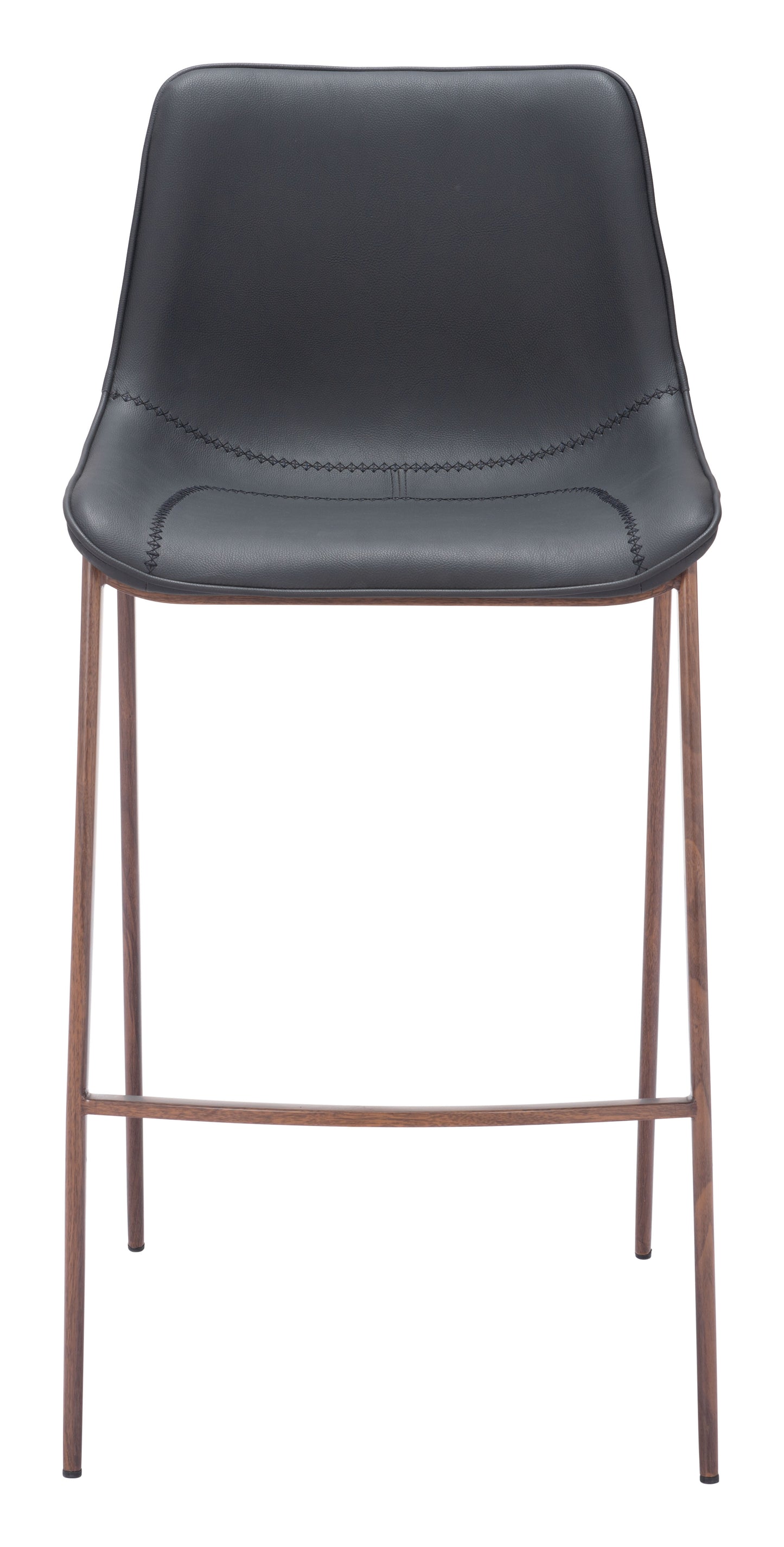 Tabouret de bar Magnus (lot de 2) noir et noyer