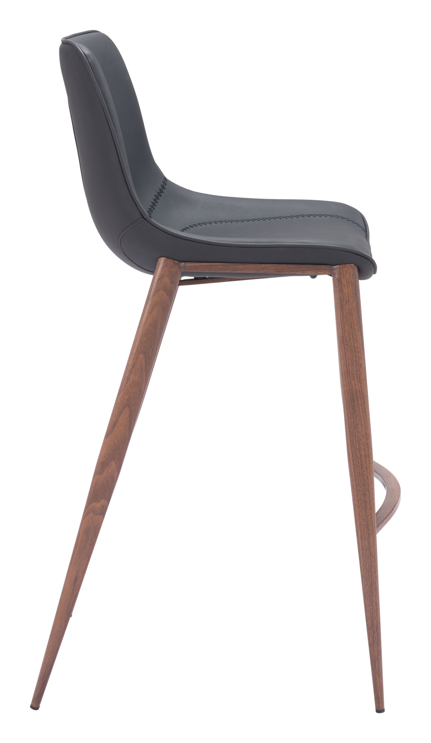 Tabouret de bar Magnus (lot de 2) noir et noyer