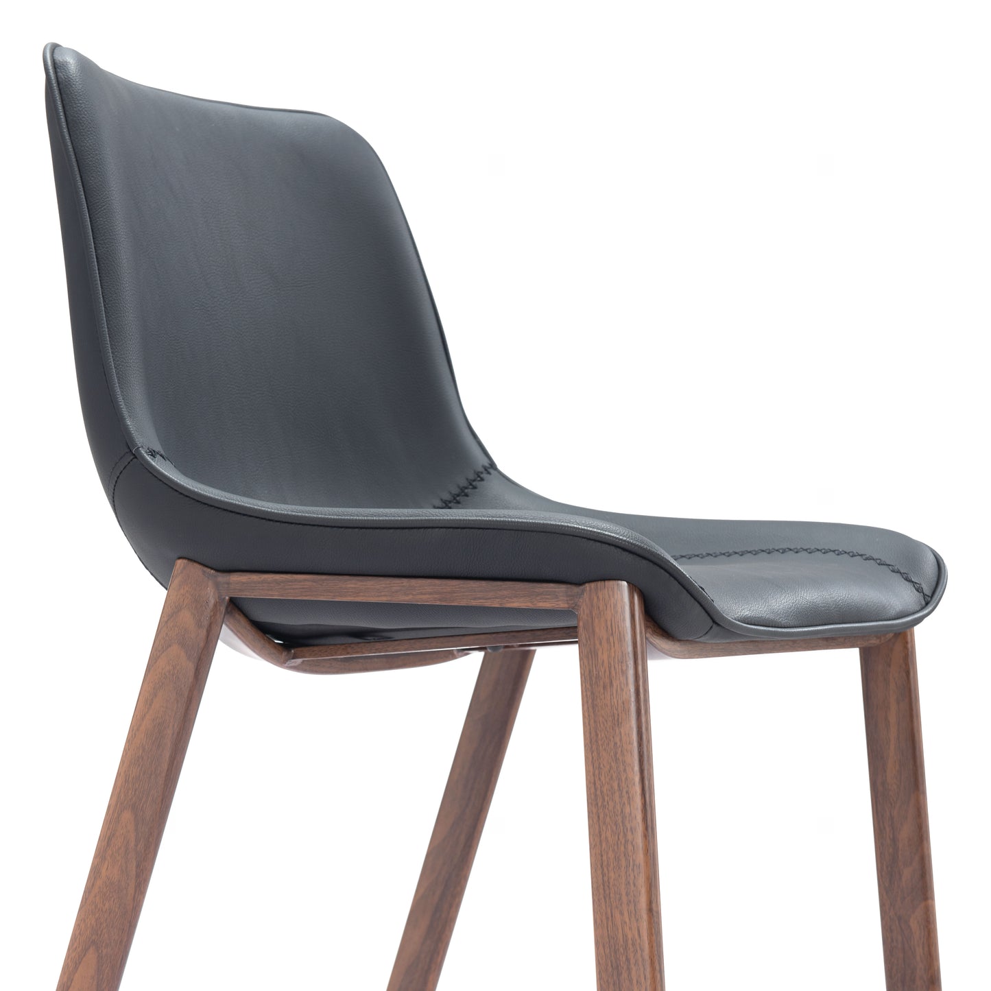 Tabouret de bar Magnus (lot de 2) noir et noyer