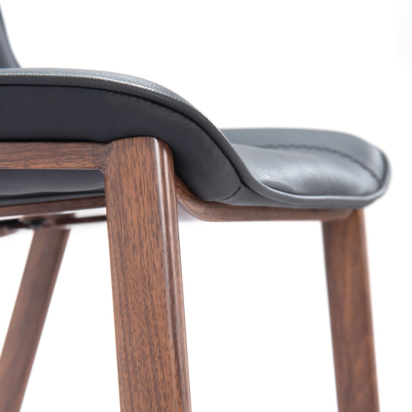 Tabouret de bar Magnus (lot de 2) noir et noyer