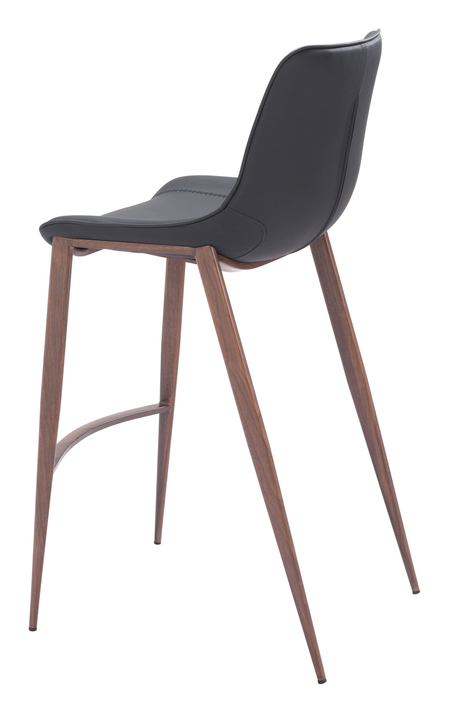 Tabouret de bar Magnus (lot de 2) noir et noyer