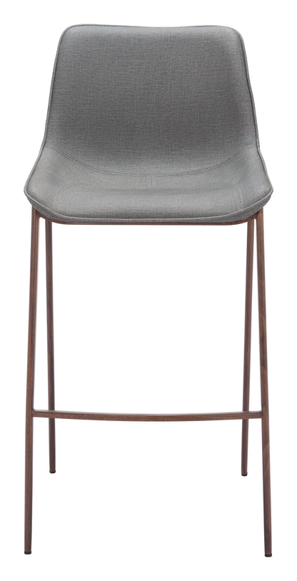 Tabouret de bar Magnus (lot de 2) Gris ardoise et noyer