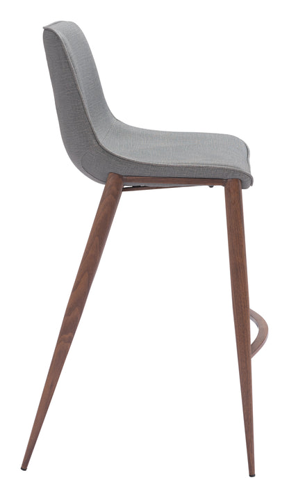 Tabouret de bar Magnus (lot de 2) Gris ardoise et noyer
