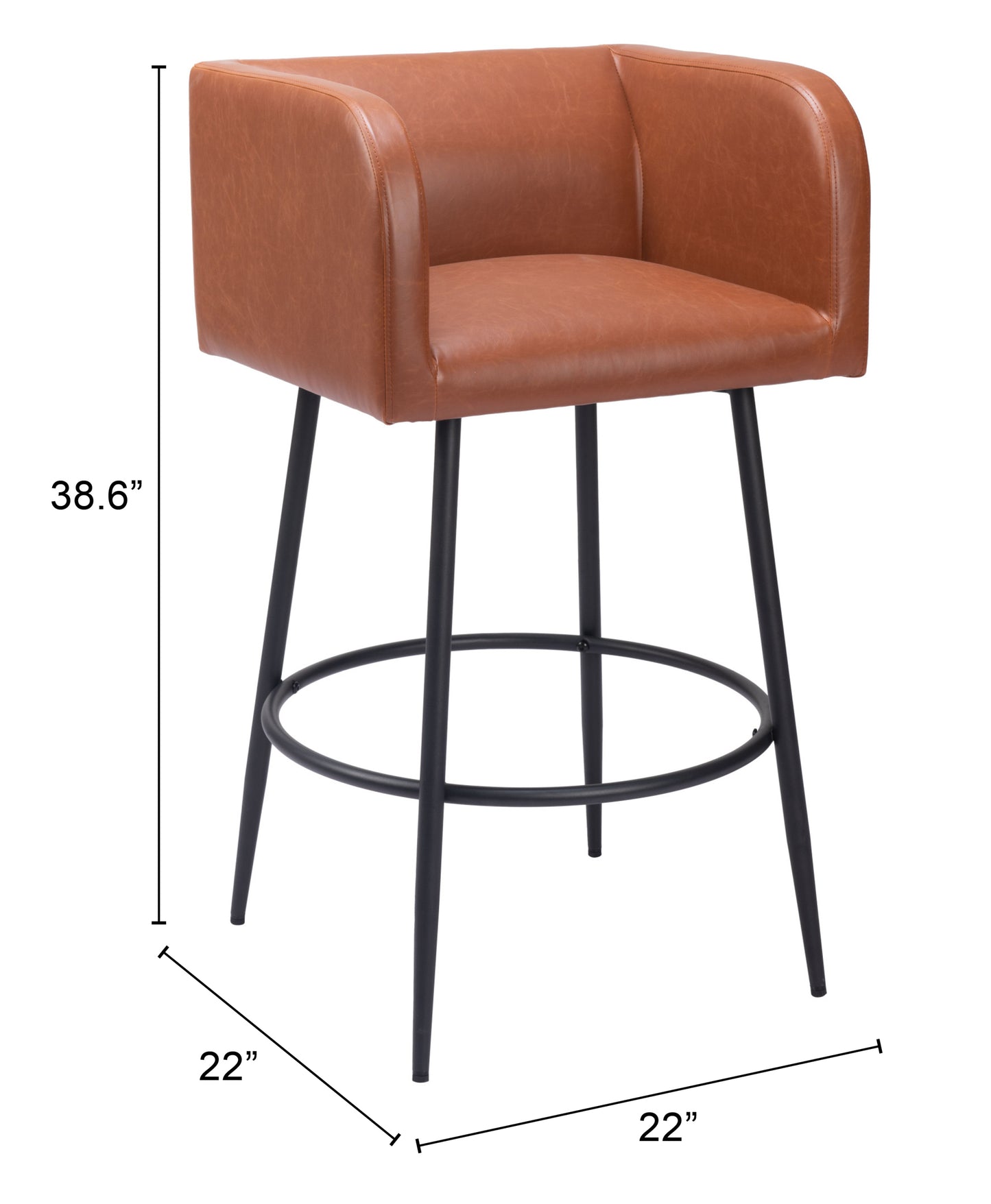 Tabouret de bar Horbat (lot de 2) marron