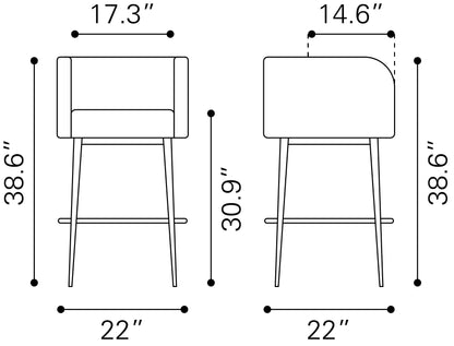Tabouret de bar Horbat (lot de 2) marron