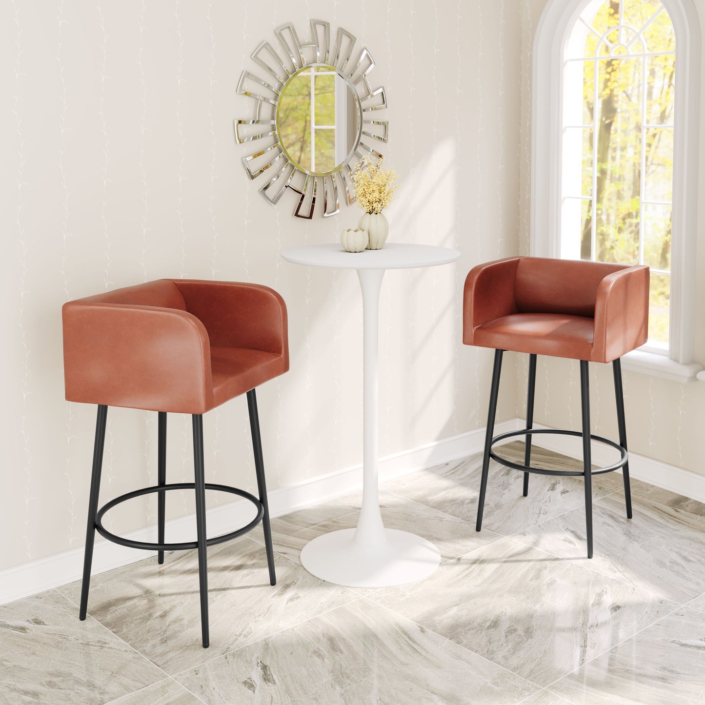 Tabouret de bar Horbat (lot de 2) marron